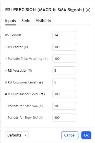 You can customize the entire formula of RSI Precision+..